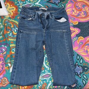 Levi's Dark Blue Ankle Jeans